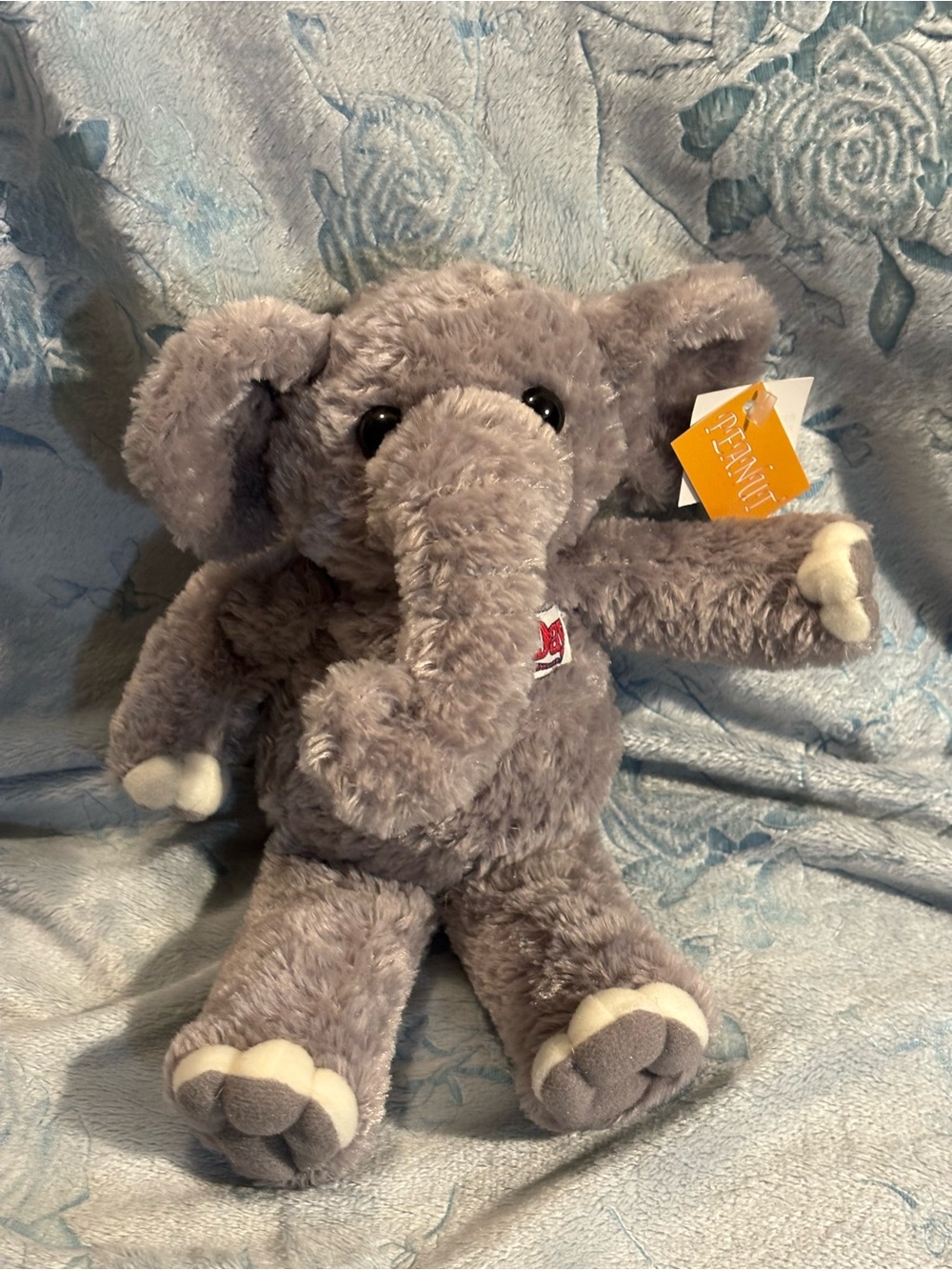 Hershey Payday Peanut Plush Gray Elephant Stuffed Animal - Soft Cuddly Toy